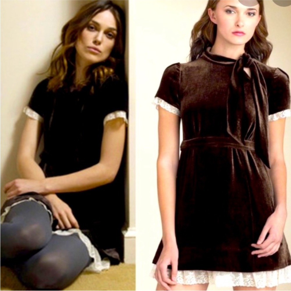 Marc by Marc Jacobs brown velvet mini dress